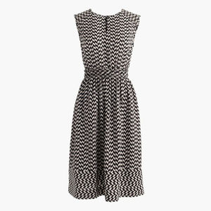 J. Crew Black and White Silk Dress